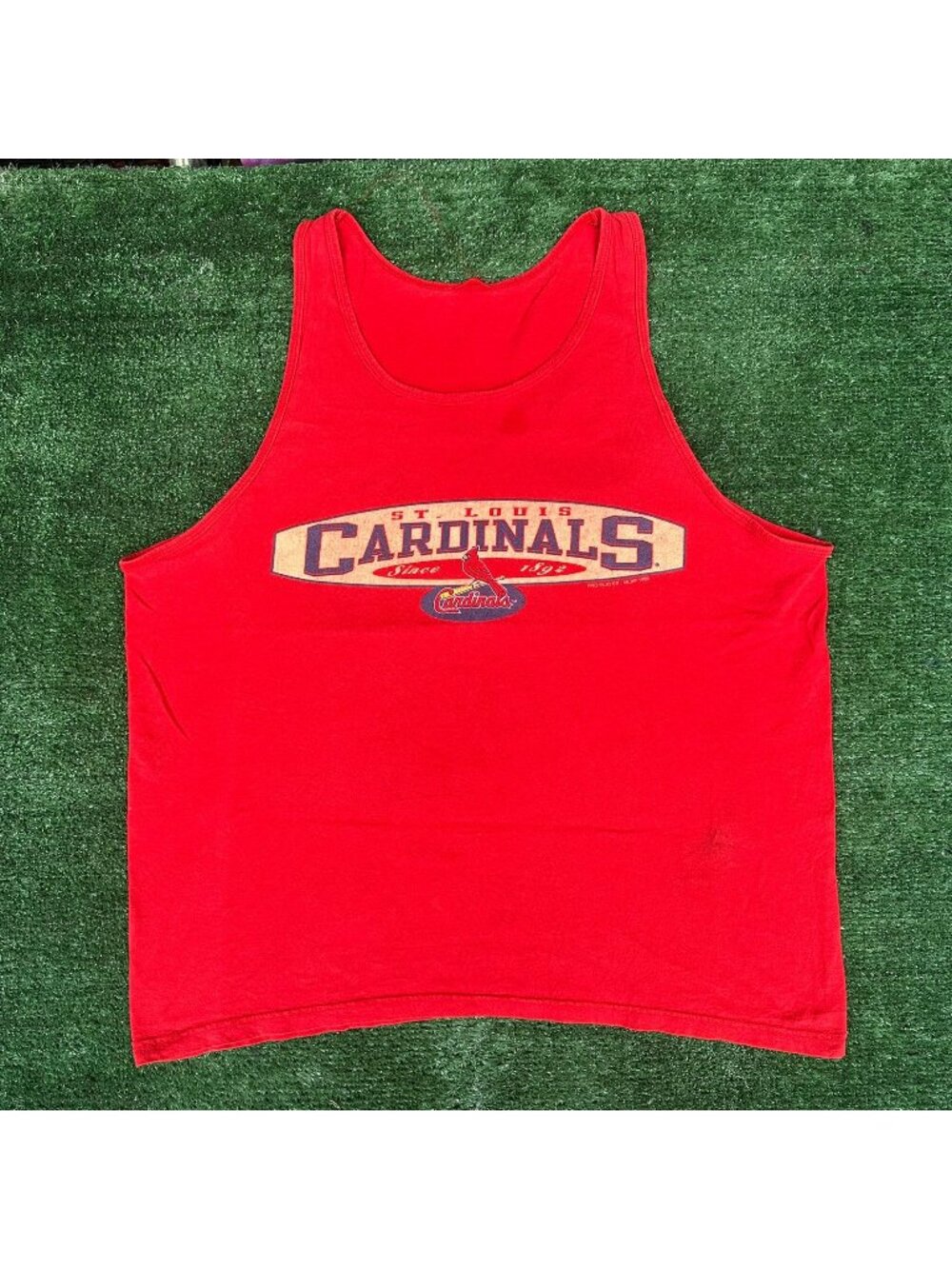 Vintage 90s St. Louis Cardinals Tank Top Red L MLB Baseball Summer Athleisure